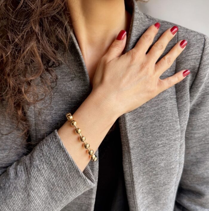 Bracelet "Boulista" - 8 mm - Plaqué or – Image 4