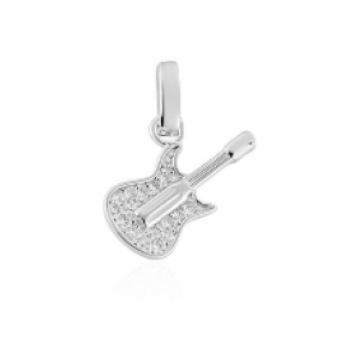 Pendentif argent rhodié guitare