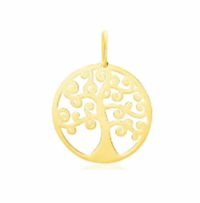 Pendentif plaqué or arbre de vie