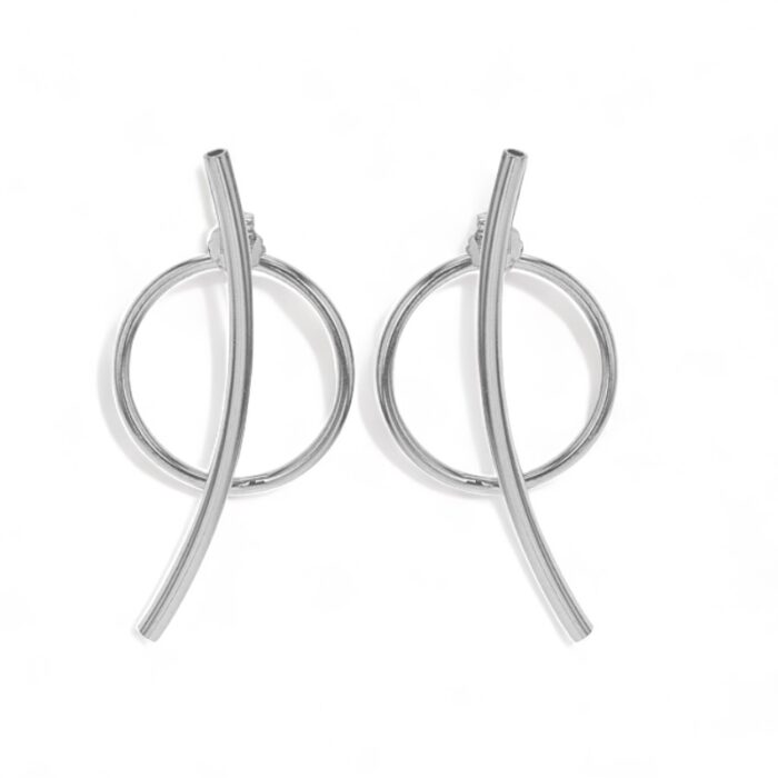 Boucles d'oreille laurier de gloire argent rhodié zirconium blanc (Copie)