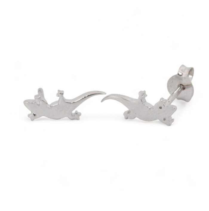 Boucles d'oreilles salamandre - Argent rhodié