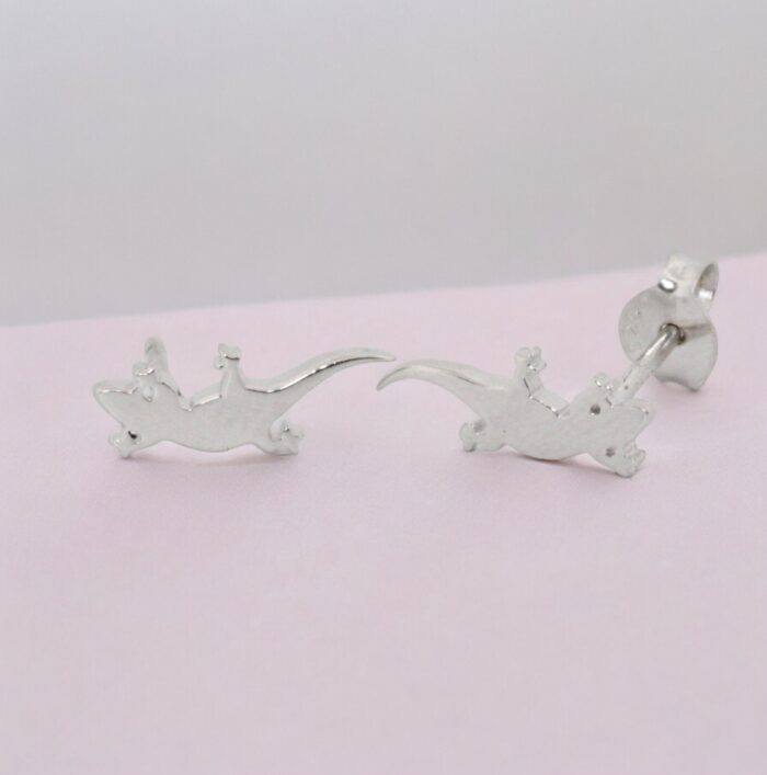 Boucles d'oreilles salamandre - Argent rhodié – Image 2