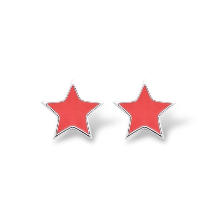 Boucles d'oreilles "Télya" - Laque rose  - Argent rhodié