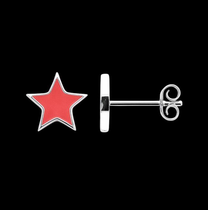 Boucles d'oreilles "Télya" - Laque rose  - Argent rhodié – Image 2
