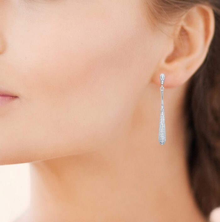 Boucles d'oreilles "Excellence" - Oxydes de zirconium - Argent rhodié – Image 4