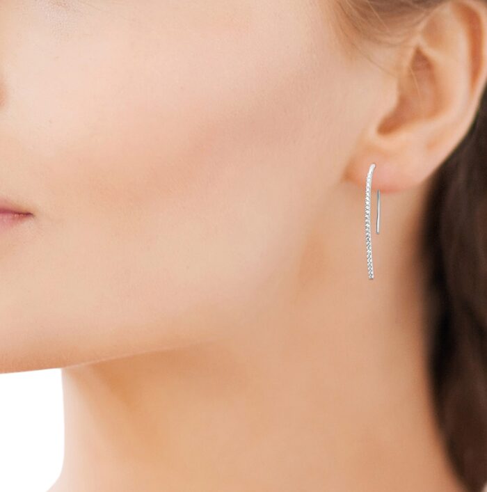 Boucles d'oreilles "Zyra" - Oxydes de zirconium - Argent rhodié – Image 4