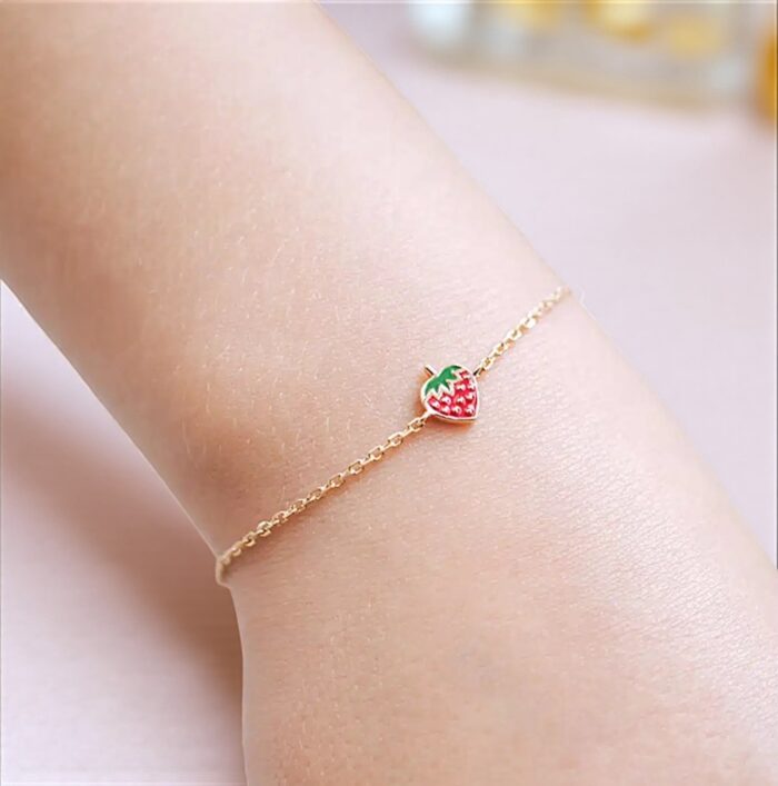 Bracelet "2A" - Laque rouge et vert - Plaqué or – Image 4