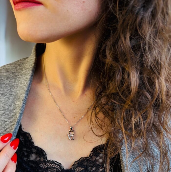 Collier chat ajouré - Oxydes de zirconium - Argent rhodié – Image 3