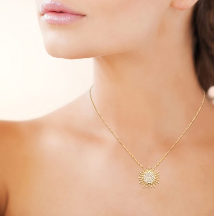 Collier "Solanide" - Oxydes de zirconium - Plaqué or – Image 4