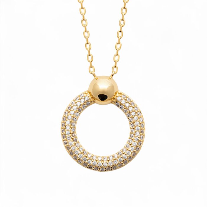 Collier "Cirale" - Oxydes de zirconium - Plaqué or
