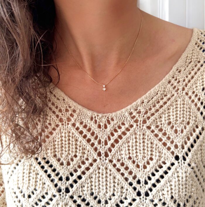 Collier délicatesse - Oxydes de zirconium - Plaqué or – Image 6