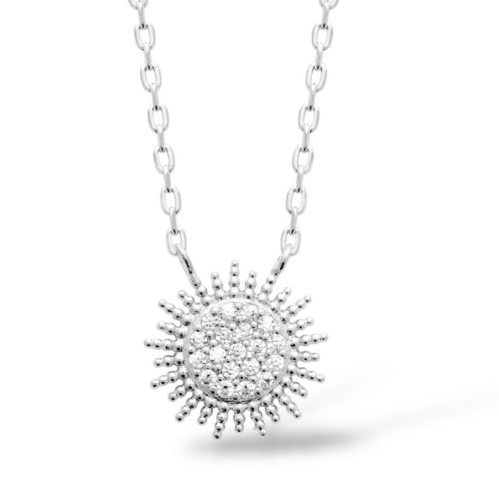 Collier "Solanide" - Oxydes de zirconium - Argent rhodié