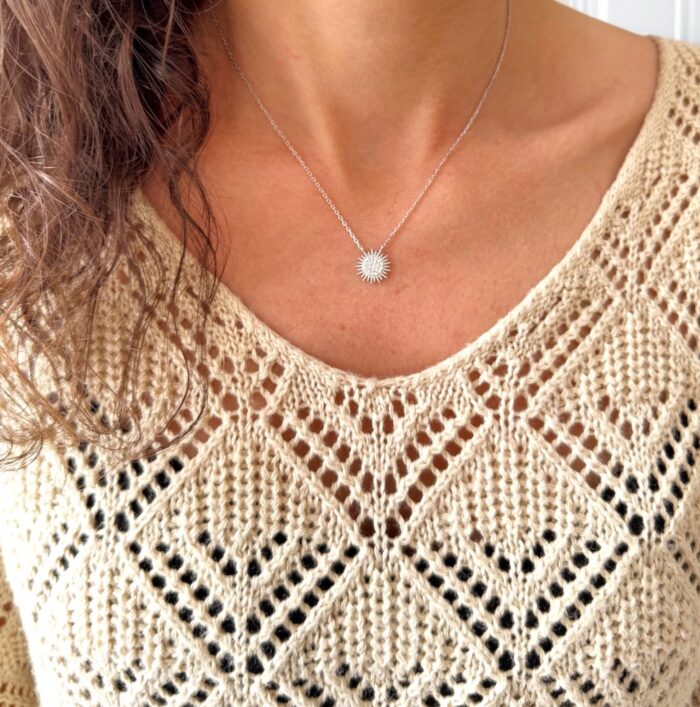 Collier "Solanide" - Oxydes de zirconium - Argent rhodié – Image 6
