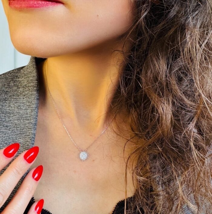 Collier "Solanide" - Oxydes de zirconium - Argent rhodié – Image 4