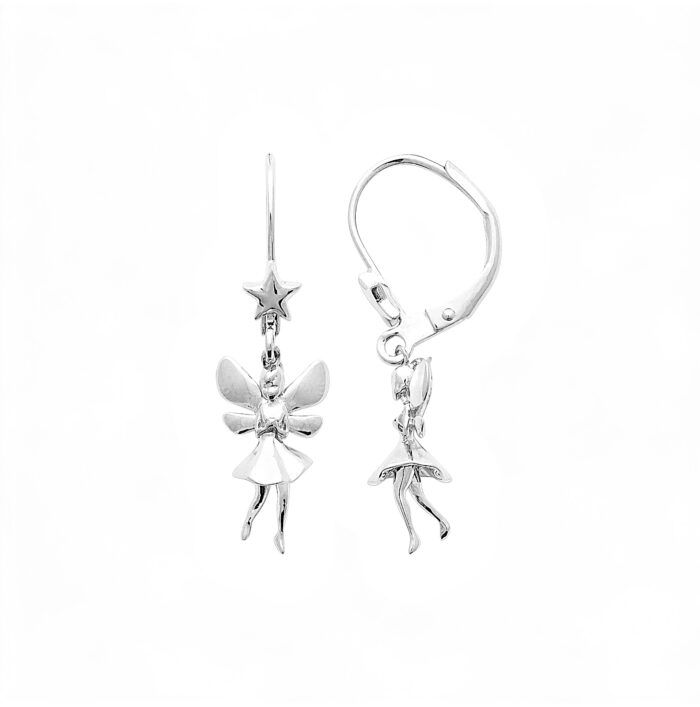 Boucles d'oreilles pendantes divine fée - Argent rhodié