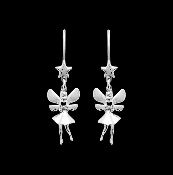 Boucles d'oreilles pendantes divine fée - Argent rhodié – Image 2