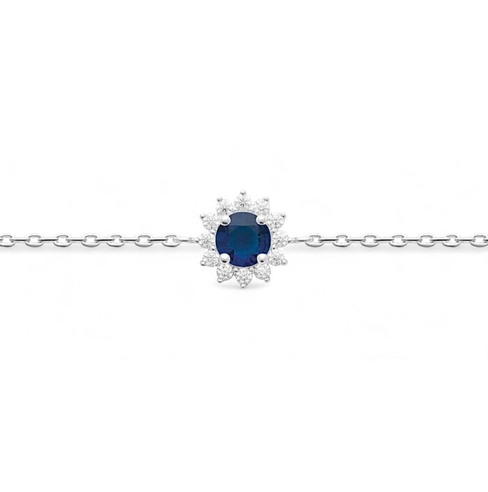 Bracelet "Prodigieux" - Oxyde de zirconium bleu - Argent rhodié