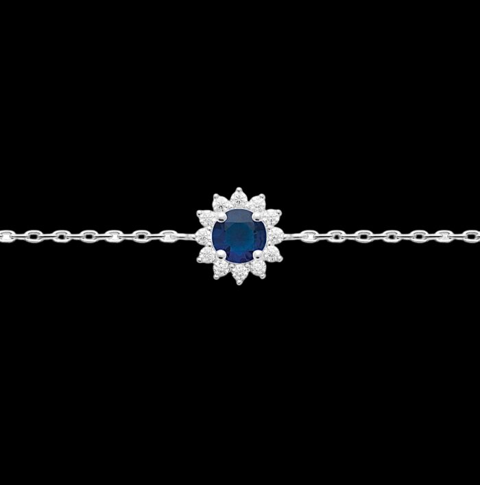 Bracelet "Prodigieux" - Oxyde de zirconium bleu - Argent rhodié – Image 2