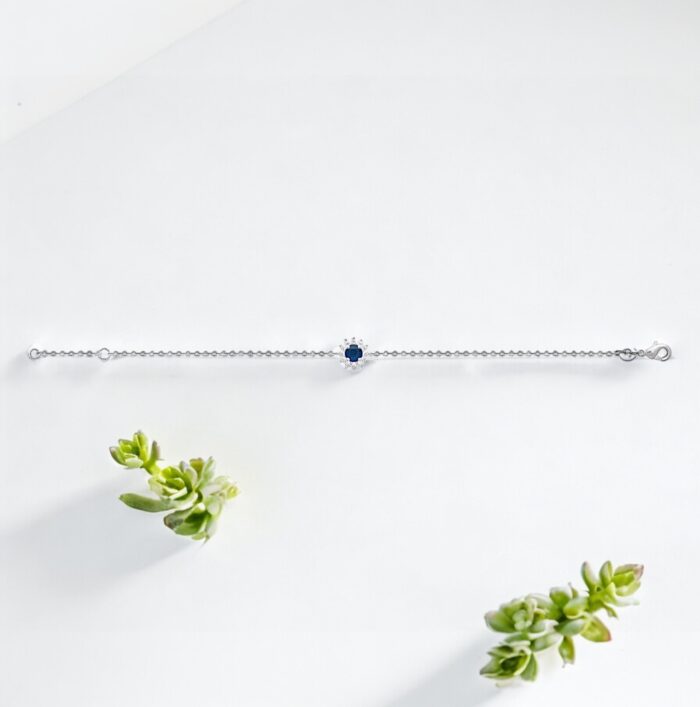 Bracelet "Prodigieux" - Oxyde de zirconium bleu - Argent rhodié – Image 3