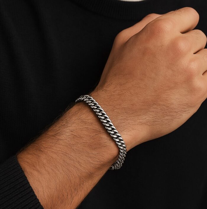 Bracelet gourmette serrée - Acier – Image 5