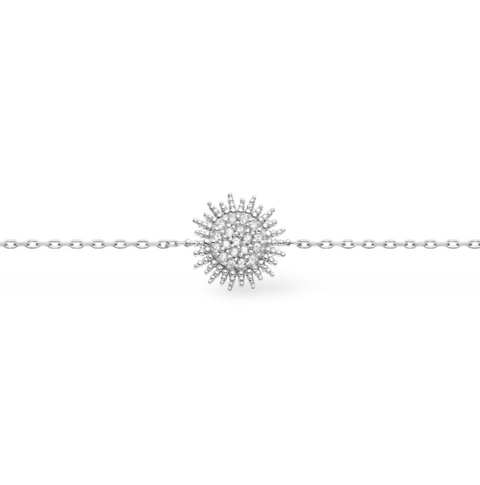 Bracelet "Solanide"- Oxydes de zirconium - Argent rhodié