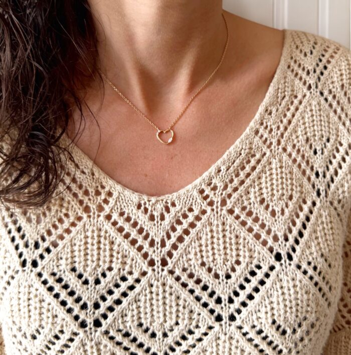 Collier coeur passion - Oxydes de zirconium - Plaqué or – Image 6