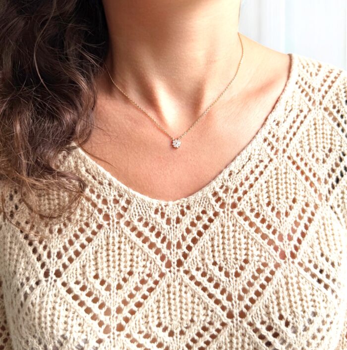 Collier "Efflorescence" - Oxydes de zirconium - Plaqué or – Image 5