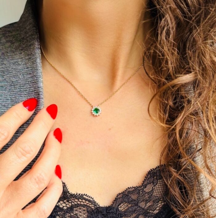 Collier "Romanesque" - Oxydes de zirconium - Plaqué or – Image 7