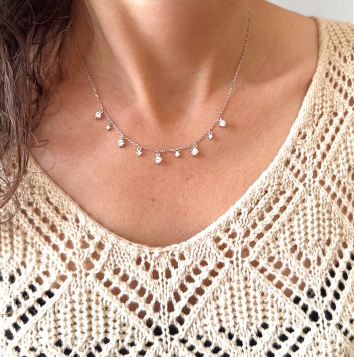 Collier cristal - Oxydes de zirconium - Argent rhodié – Image 4