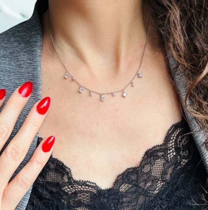 Collier "Cristal" - Oxydes de zirconium - Argent rhodié – Image 3