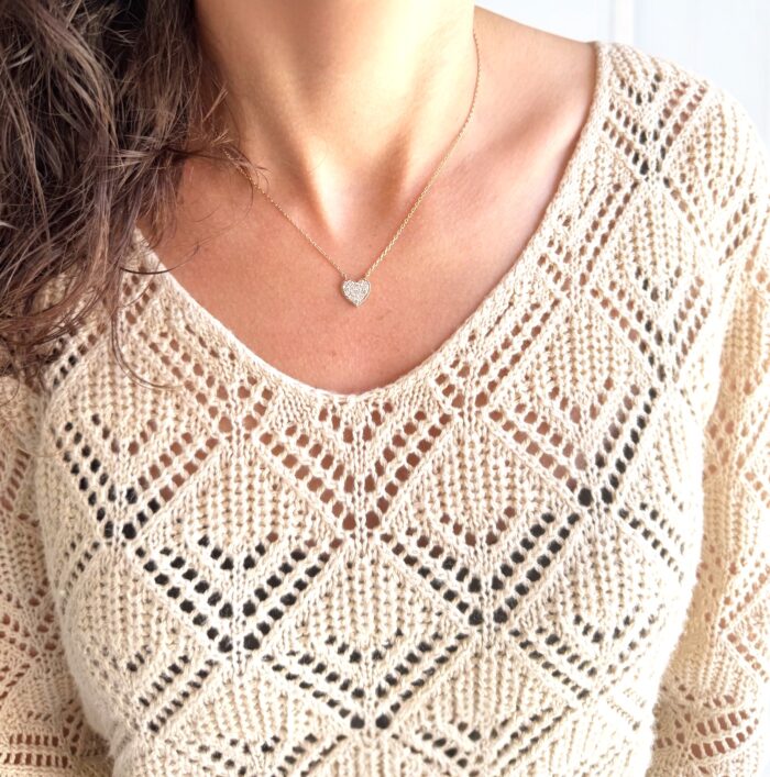 Collier coeur fusion - Oxydes de zirconium - Plaqué or – Image 5