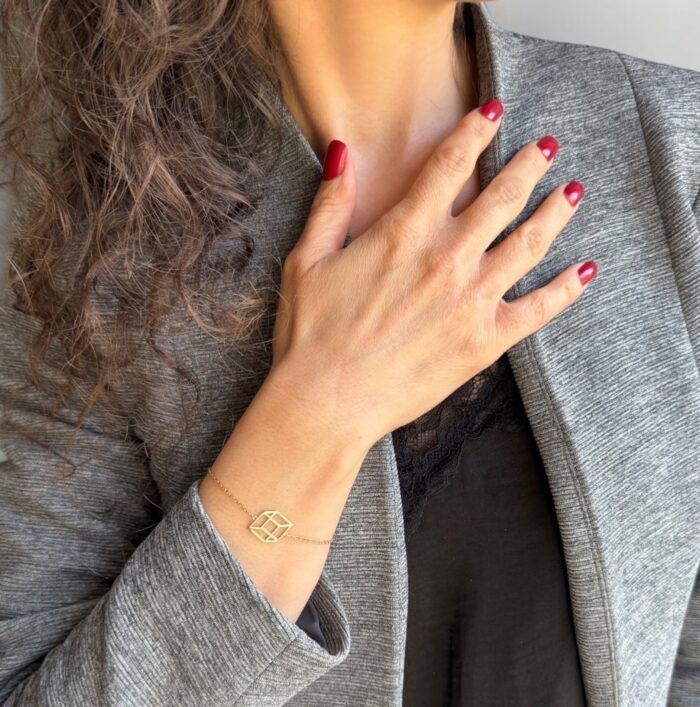 Bracelet "Cubélia" - Plaqué or – Image 4
