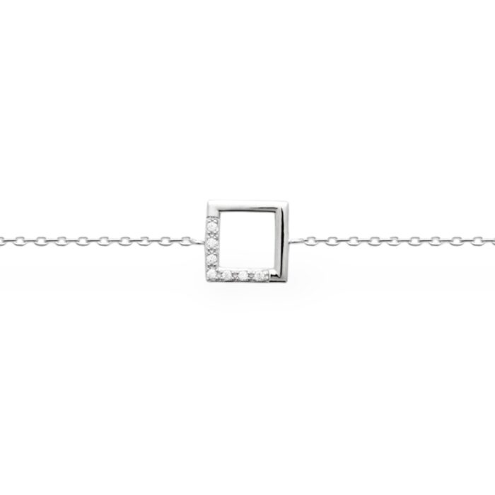 Bracelet "Oxicarre"- Oxydes de zirconium -Argent rhodié