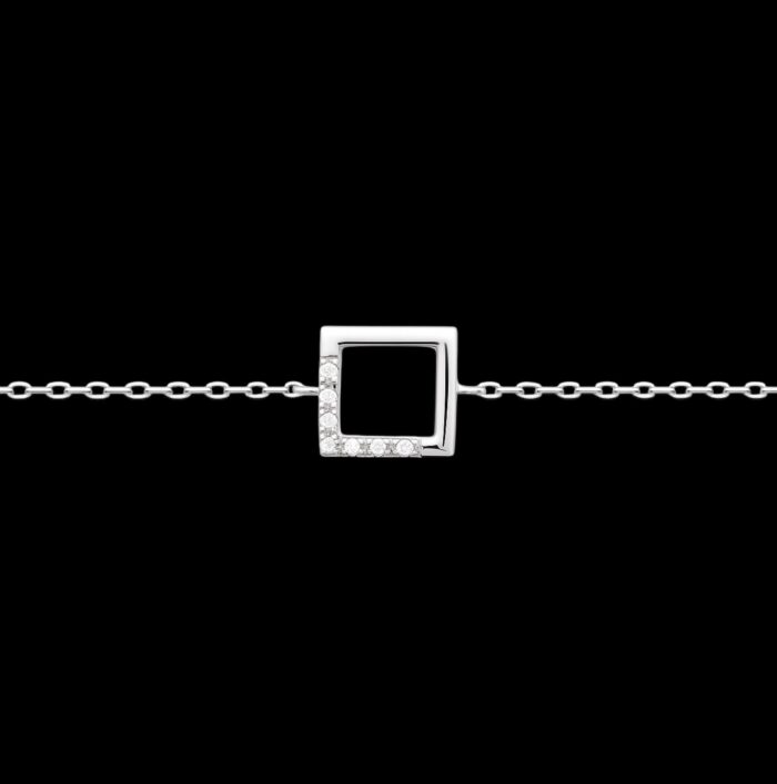 Bracelet "Oxicarre"- Oxydes de zirconium -Argent rhodié – Image 2