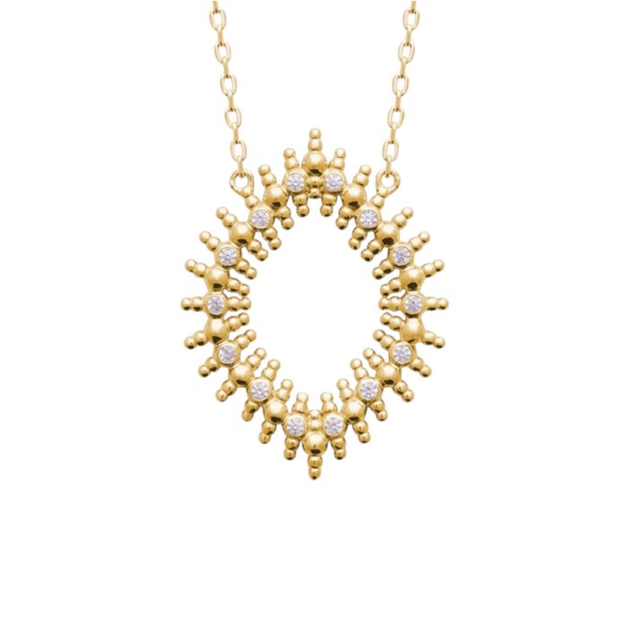 Collier "Ovalis"– Oxydes de zirconium – Plaqué or