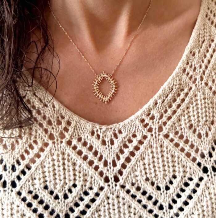 Collier "Ovalis"– Oxydes de zirconium – Plaqué or – Image 6