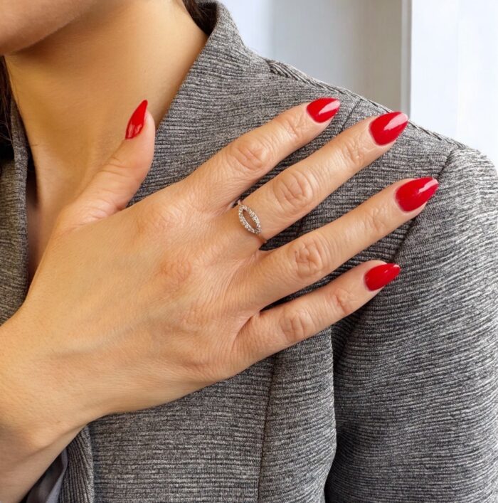Bague "Ovalys" - Oxydes de zirconium -  Argent rhodié – Image 4