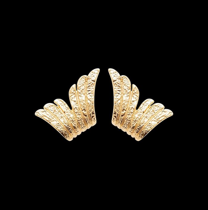 Boucles d'oreilles "Ailes dorées" - Plaqué or – Image 2