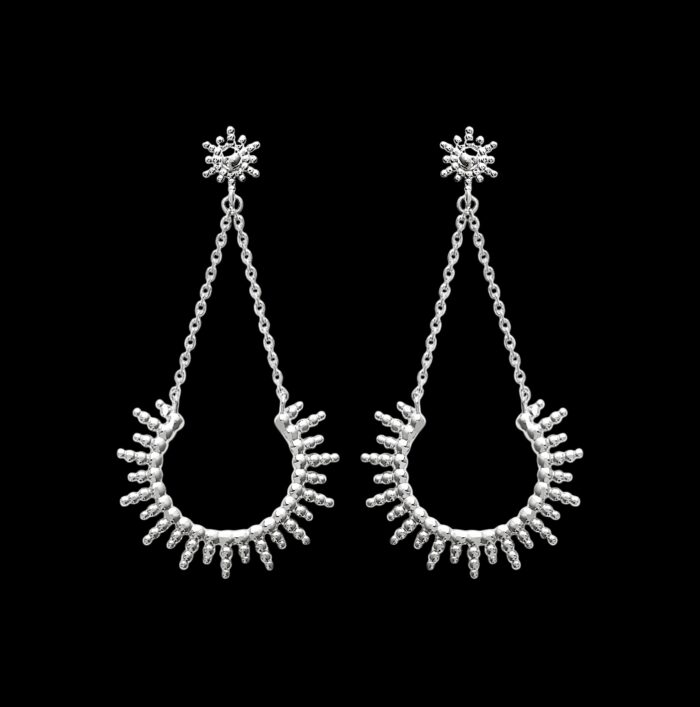 Boucles d'oreilles pendantes shine - Argent rhodié – Image 2