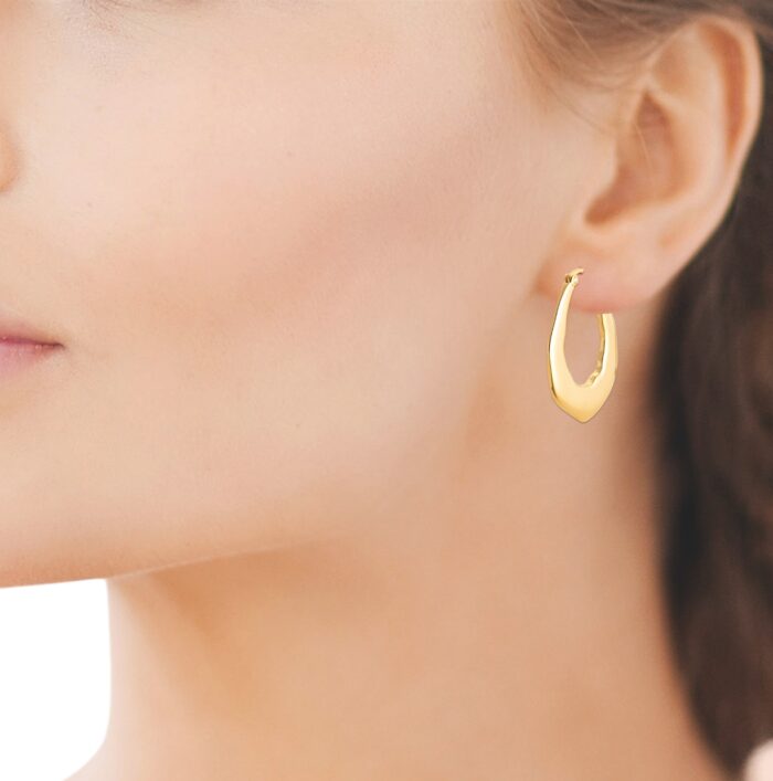 Boucles d'oreilles créoles "Élégance dorée" - 30 mm - Plaqué or – Image 4