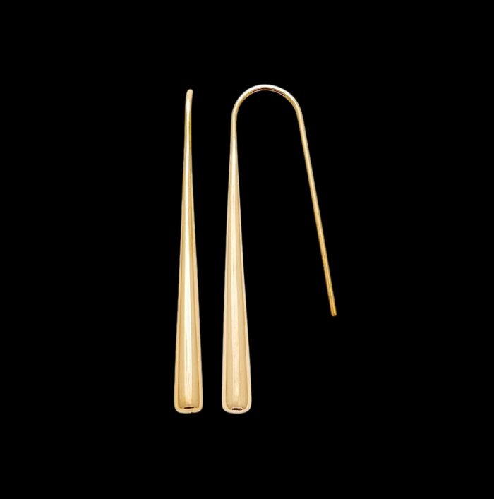 Boucles d'oreilles "Gouttes dorées" - Plaqué or – Image 2