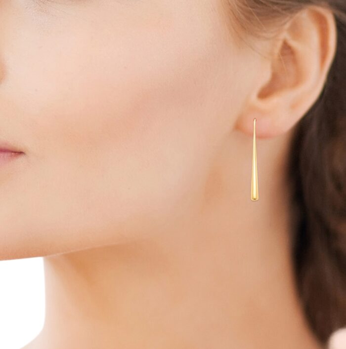 Boucles d'oreilles "Gouttes dorées" - Plaqué or – Image 4