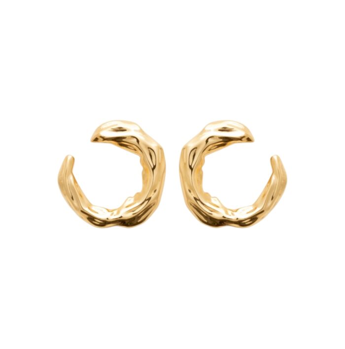 Boucles d'oreilles "Anneau libre" - Plaqué or