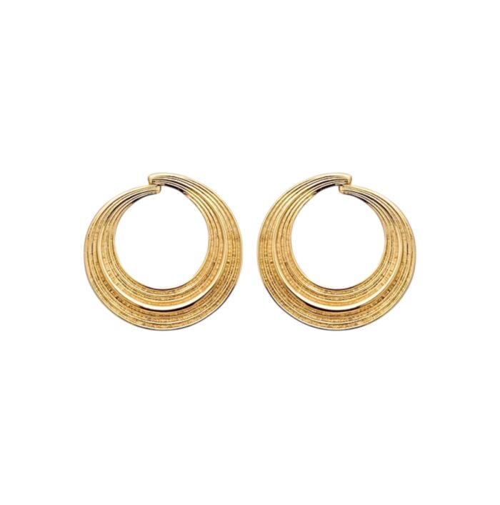 Boucles d'oreilles "Créoles éclipse" - Plaqué or