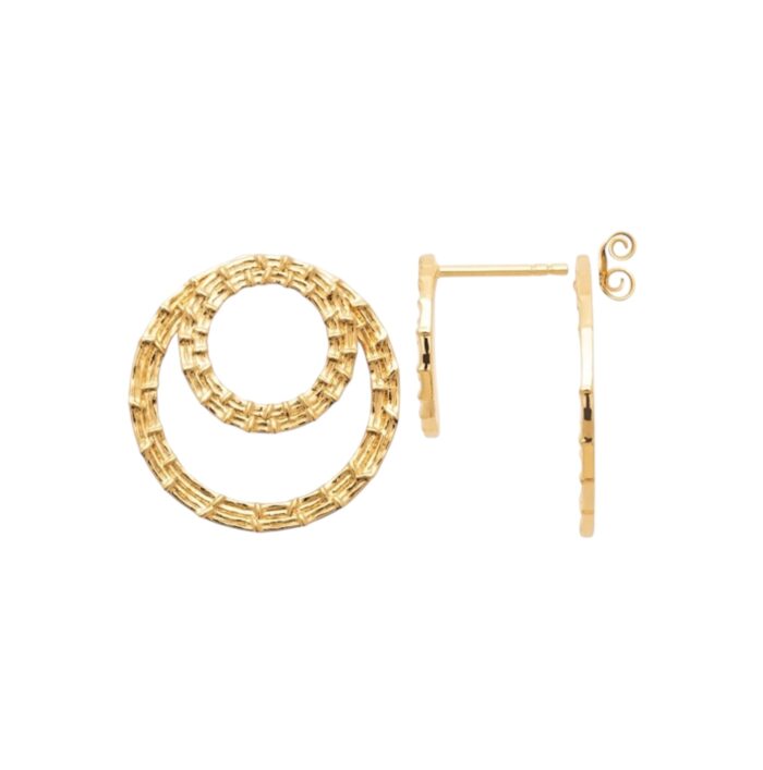 Boucles d'oreilles "Duo cercle doré" - Plaqué or