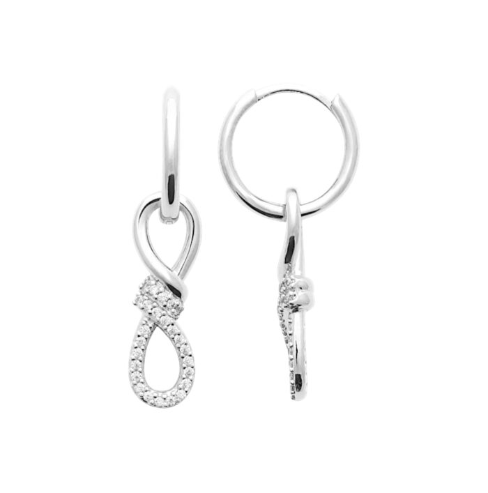 Boucles d'oreilles créoles "Éclat infini" - Oxydes de zirconium - Argent rhodié