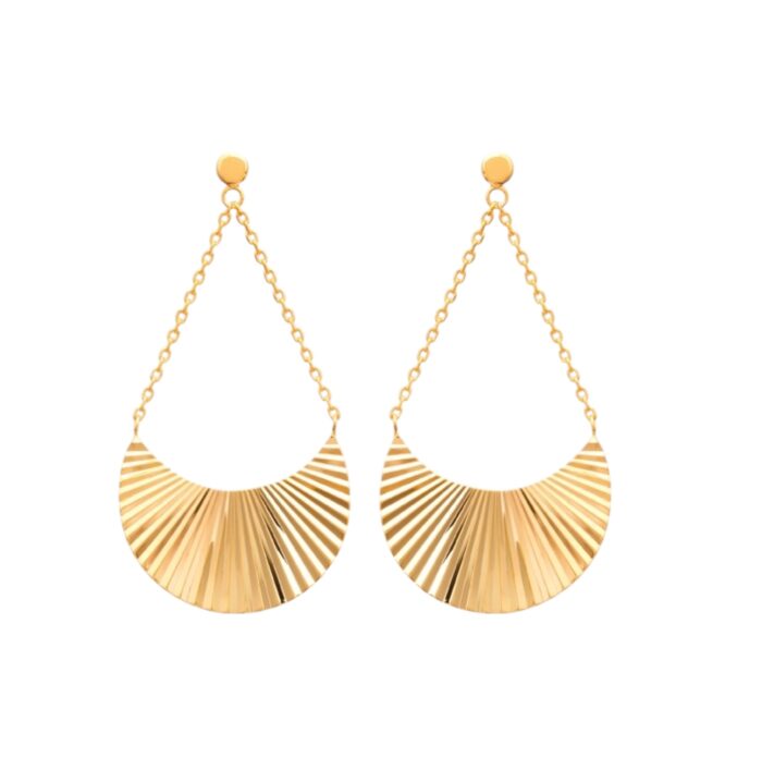 Boucles d'oreilles "Éventail doré" - Plaqué or