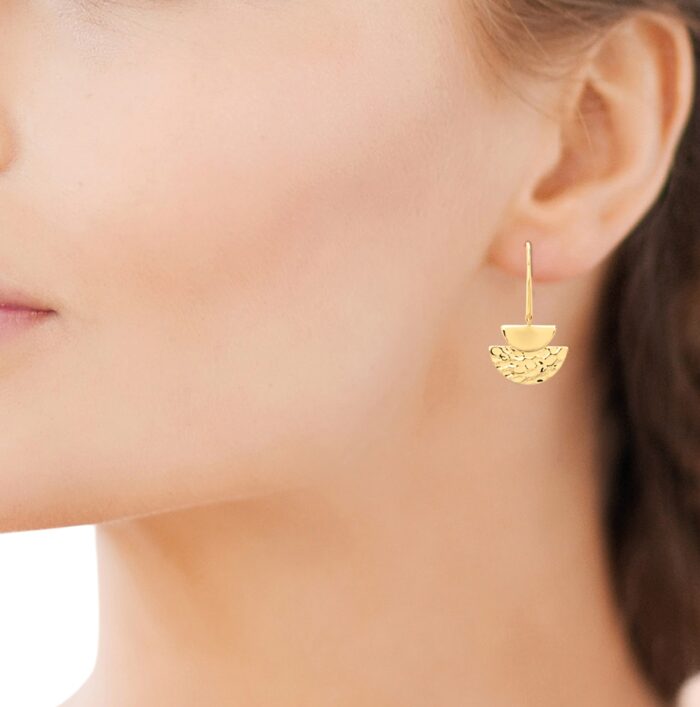 Boucles d'oreilles "Demi-lune" - Plaqué or – Image 4