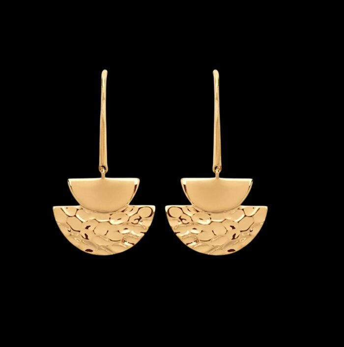 Boucles d'oreilles "Demi-lune" - Plaqué or – Image 2