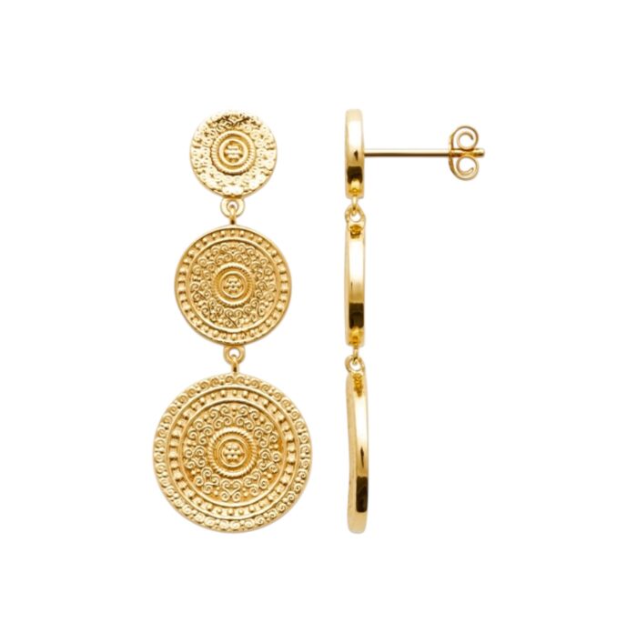 Boucles d'oreilles médaillon - Plaqué or